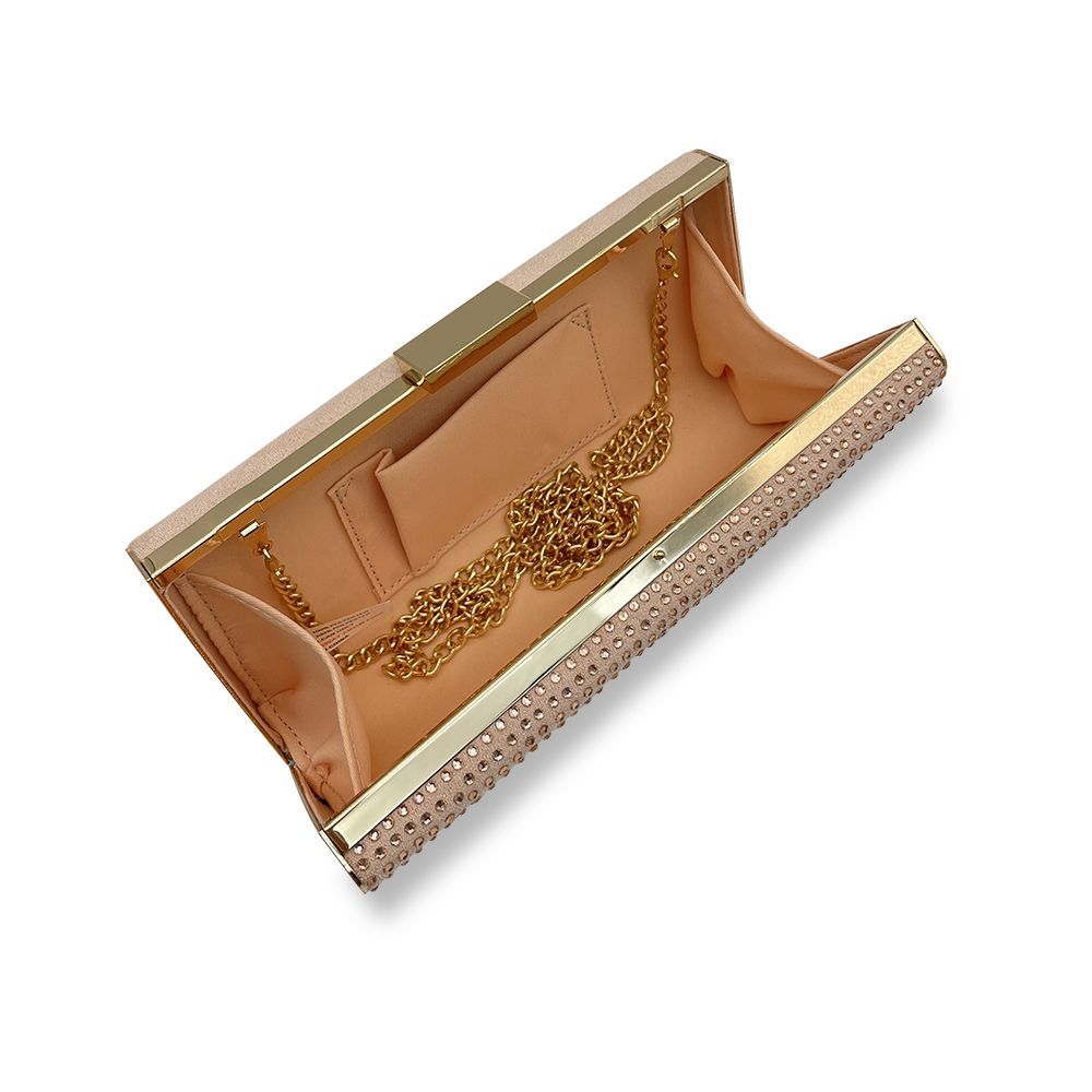Nude Glamour enveloptas versierd met ronde bolletjes, in open stand