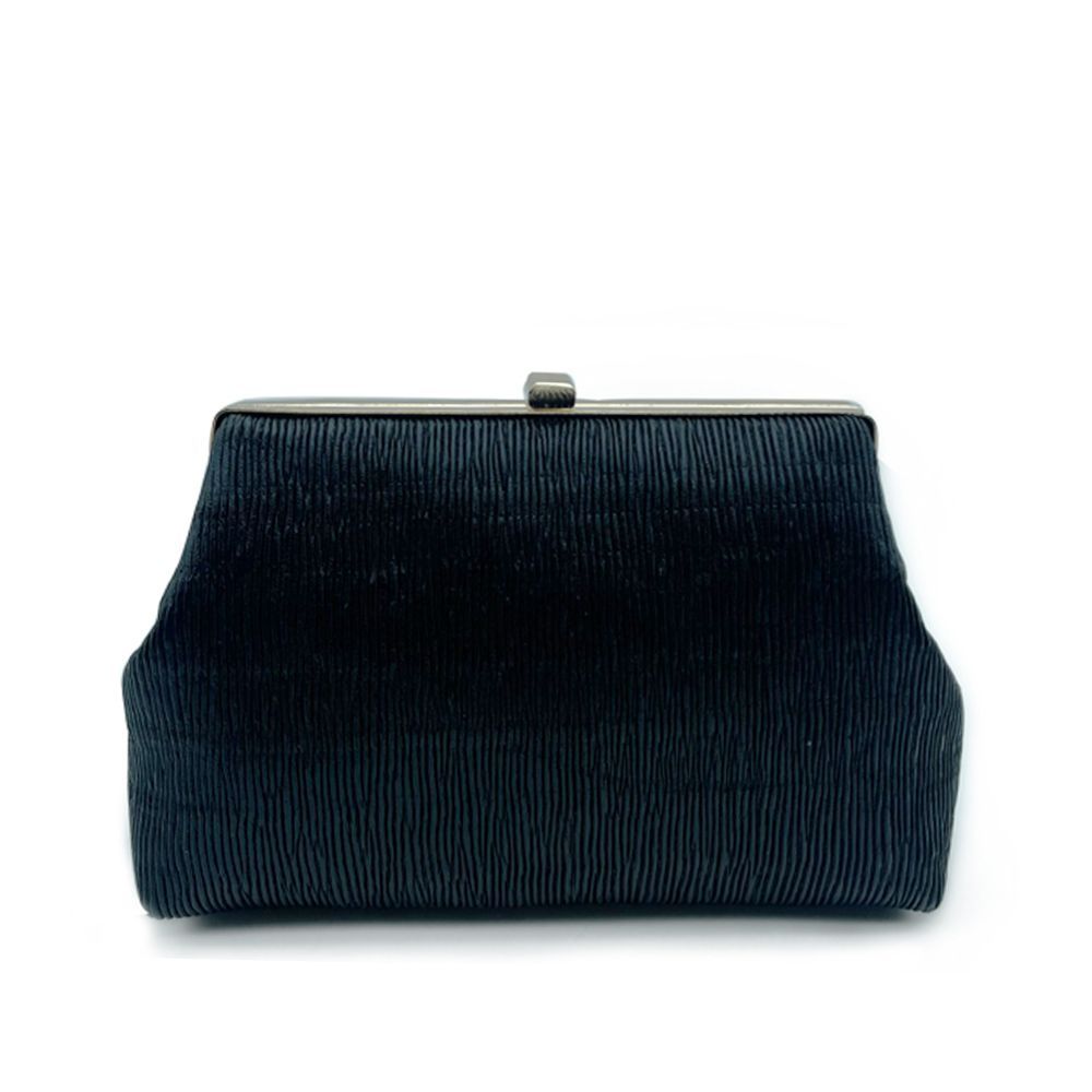 Zwarte Vintage clutch met leather look