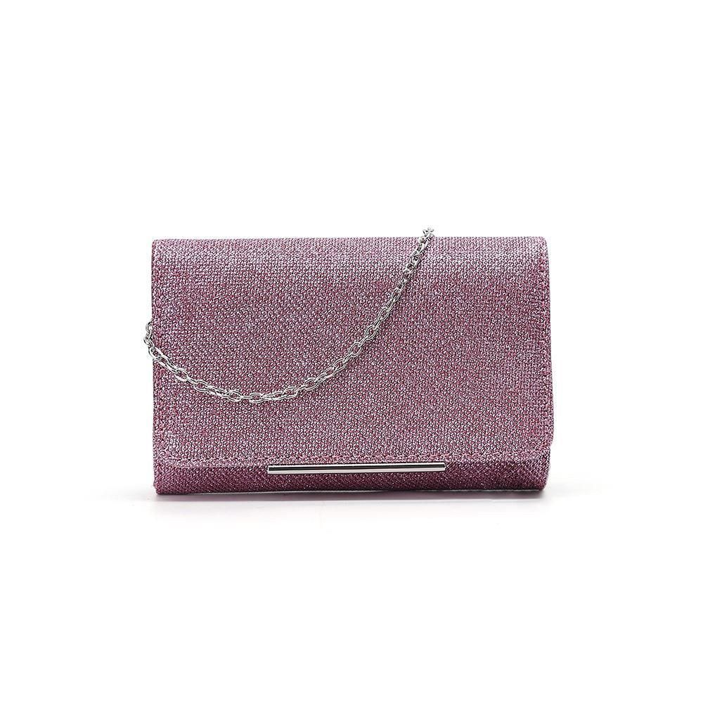 Roze Mini glitter tasje met magnetische klepsluiting