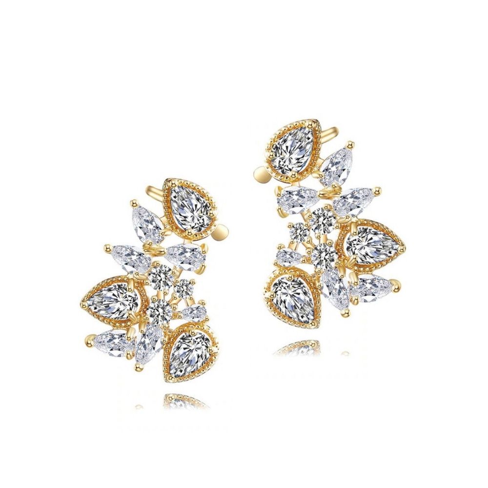 Glamour mesh oorbellen met zirkonia kristallen