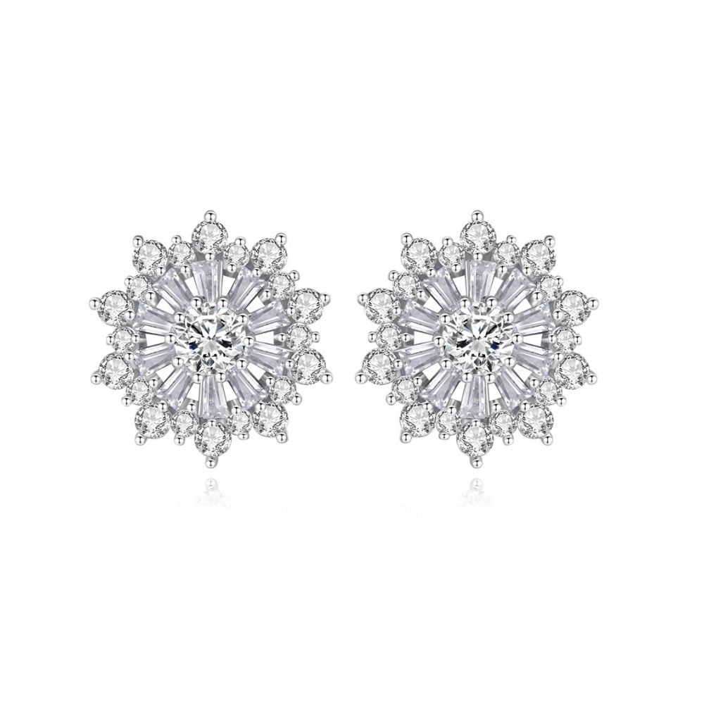 Oorbellen van de Zirkonia sieraden set met stervormige hangers