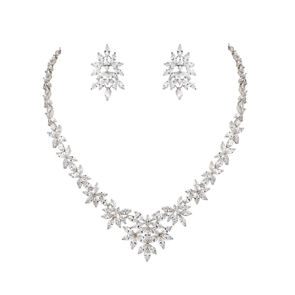 Luxe glamour ketting en oorbellen set