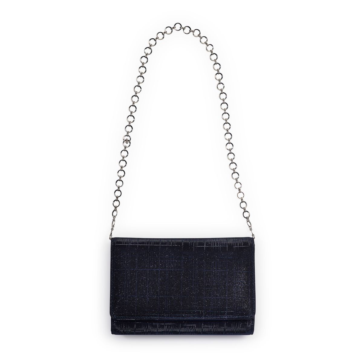 Navyblauwe compacte clutch met halve envelop klep