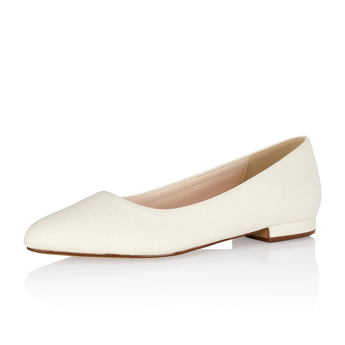 Chique metallic ballerina in het ivoorwit