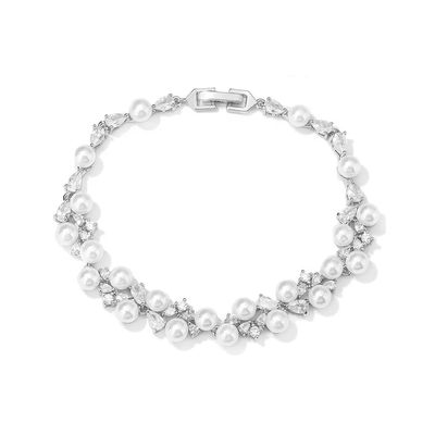 Armband met parels en zirkonia kristallen