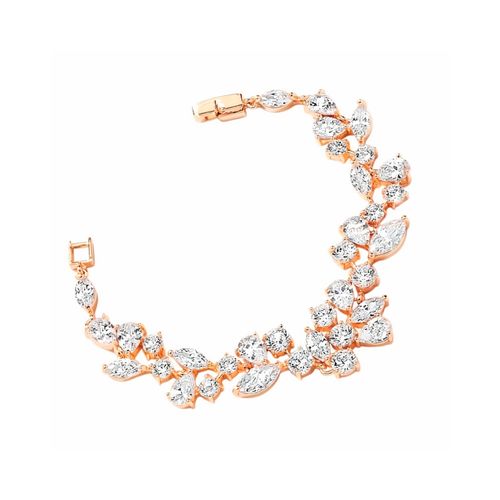 Franse stijl goudkleurige armband met zirkonia kristallen