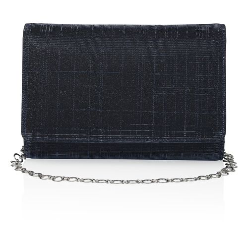 Navyblauwe compacte clutch met halve envelop klep