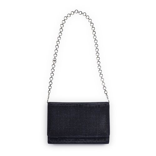Navyblauwe compacte clutch met halve envelop klep