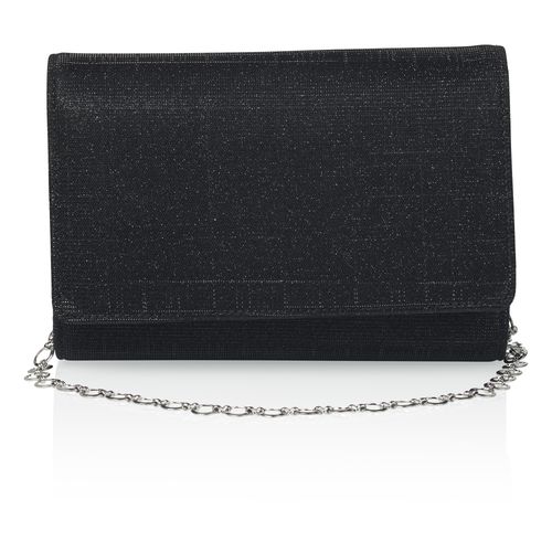 Zwarte compacte clutch met halve envelop klep