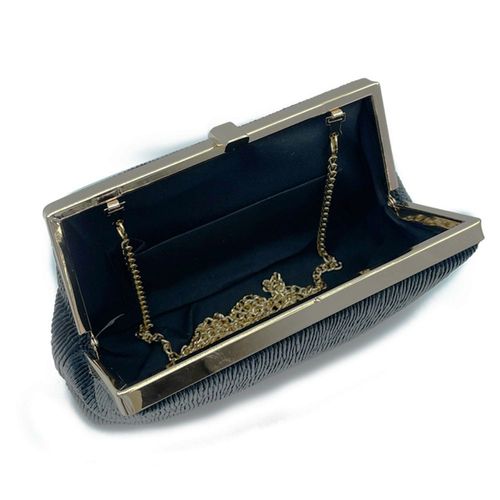 Geopende Zwarte Vintage clutch met leather look