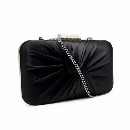 Zwarte Clutch met stijlvolle twist zijaanzicht