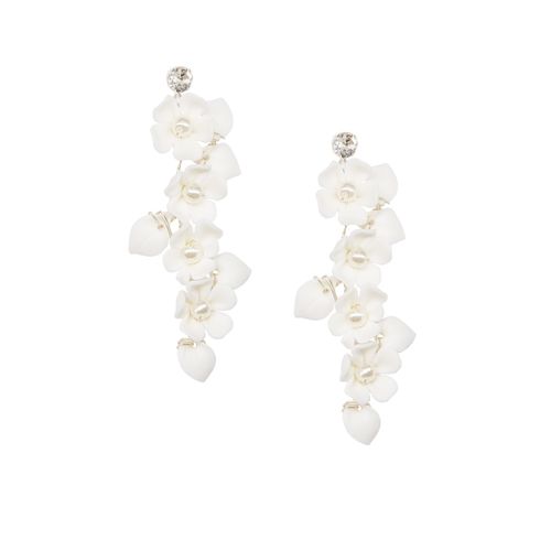 Oorbellen met bloemen rank en mini parels