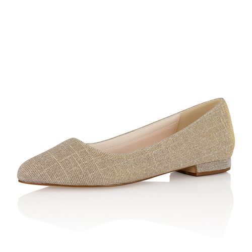 Goudkleurige Comfortabel gesloten ballerina in metallic kleuren