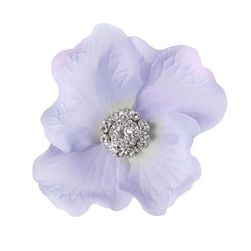 Lila bloem met swarovski steentjes voor in je bruidskapsel