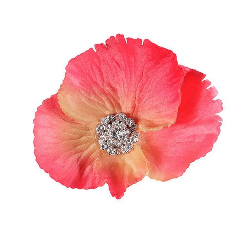 Rode bloem met swarovski steentjes voor in je bruidskapsel