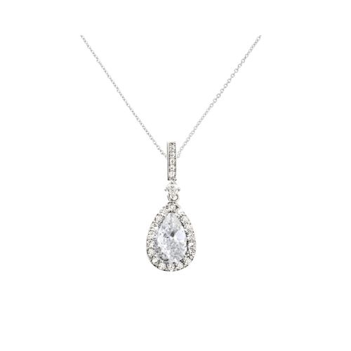 Sieraden set met peervormige zirkonia hanger en oorbellen