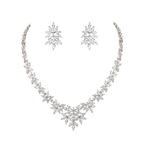 Luxe glamour ketting en oorbellen set