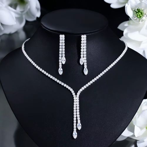 Glamour strass sieraden set met dubbele rij kristallen
