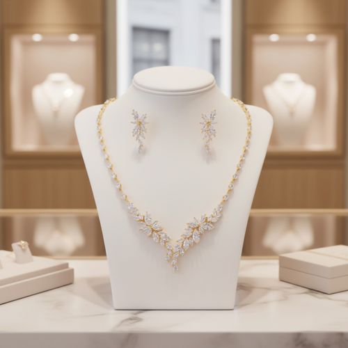 Chique sieradenset met marquise geslepen kristallen