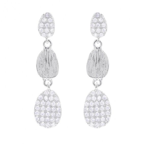 Zilverkleurige steker met drie rondjes, versierd met strass steentjes