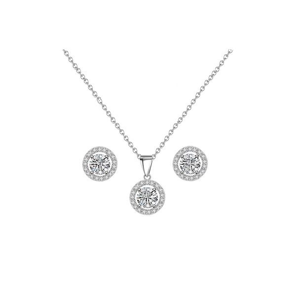Klassieke sieraden set met ronde hanger en oorbellen