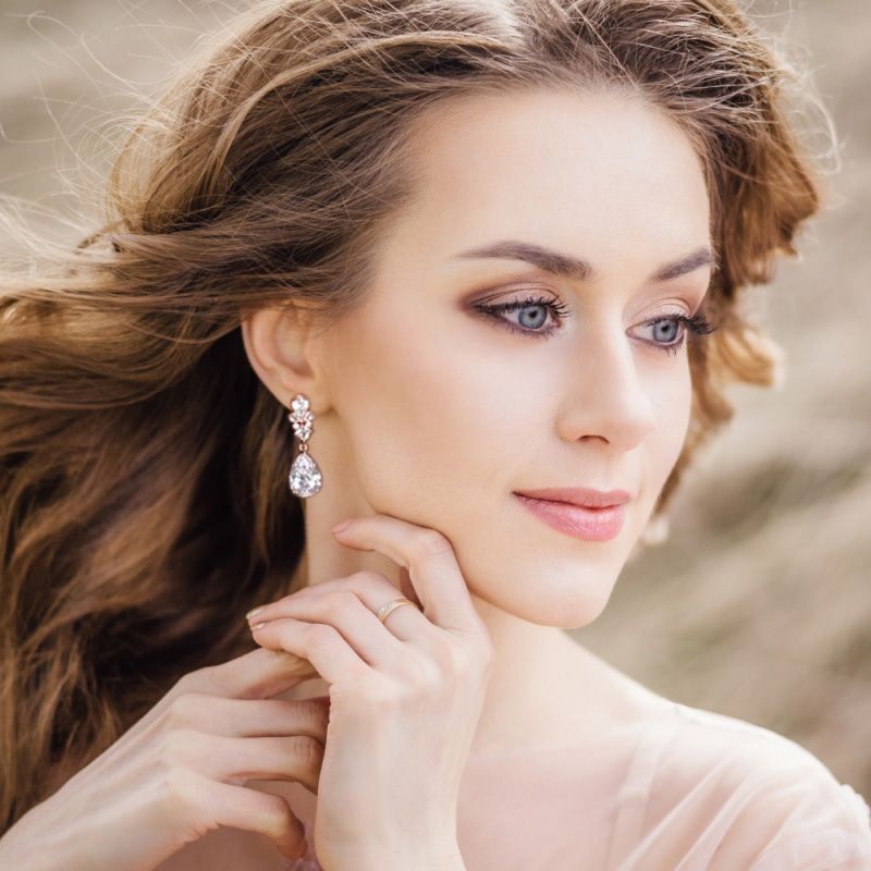 Druppel oorbellen met zirkonia kristallen