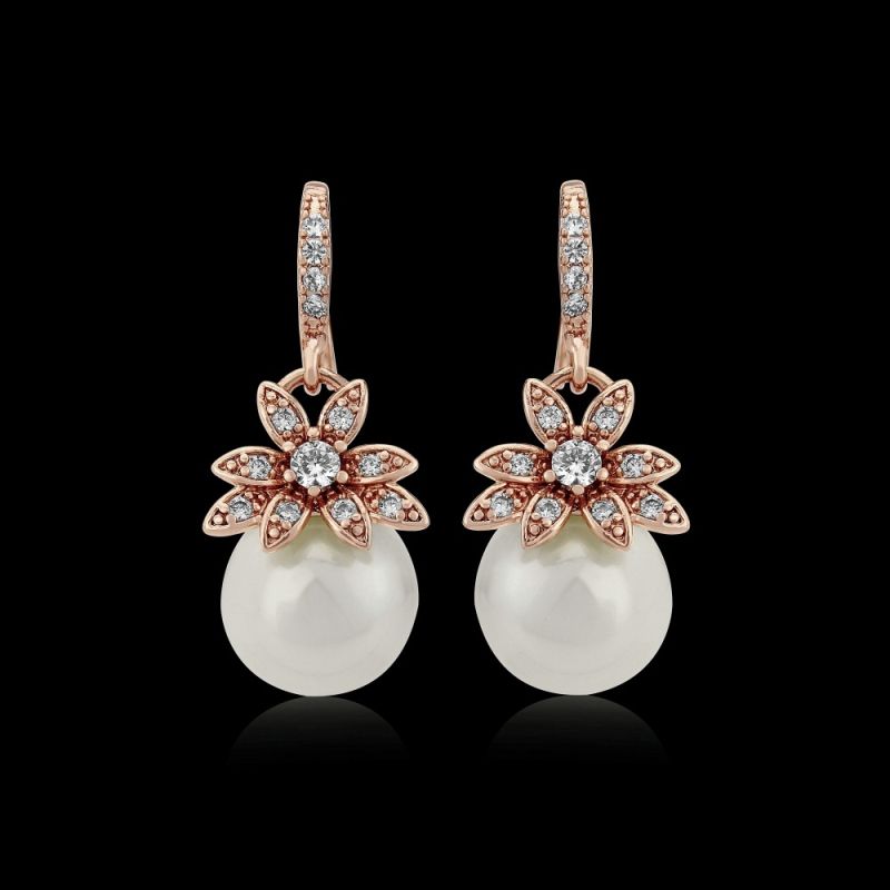 Pareloorbellen in vintagestijl met zirkonia steentjes