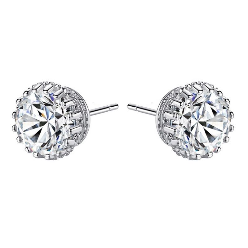 Kleine oorstekers met één ronde strass steen