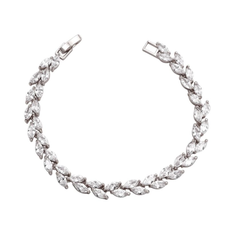 Laurierkrans armband met zirkonia kristallen