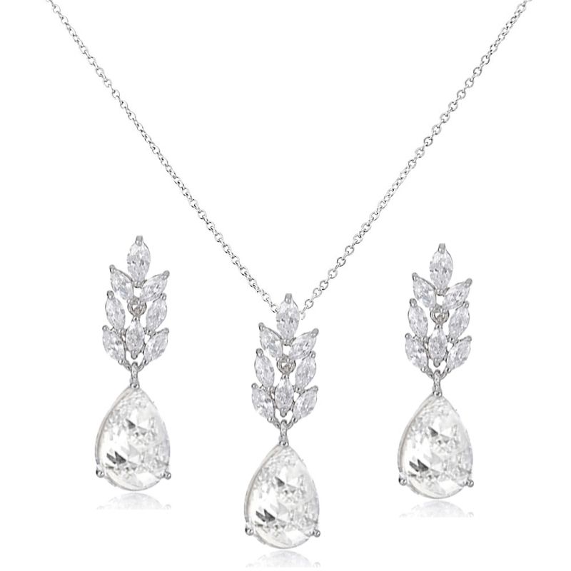 Sieraden set met cubic zirkonia strass stenen